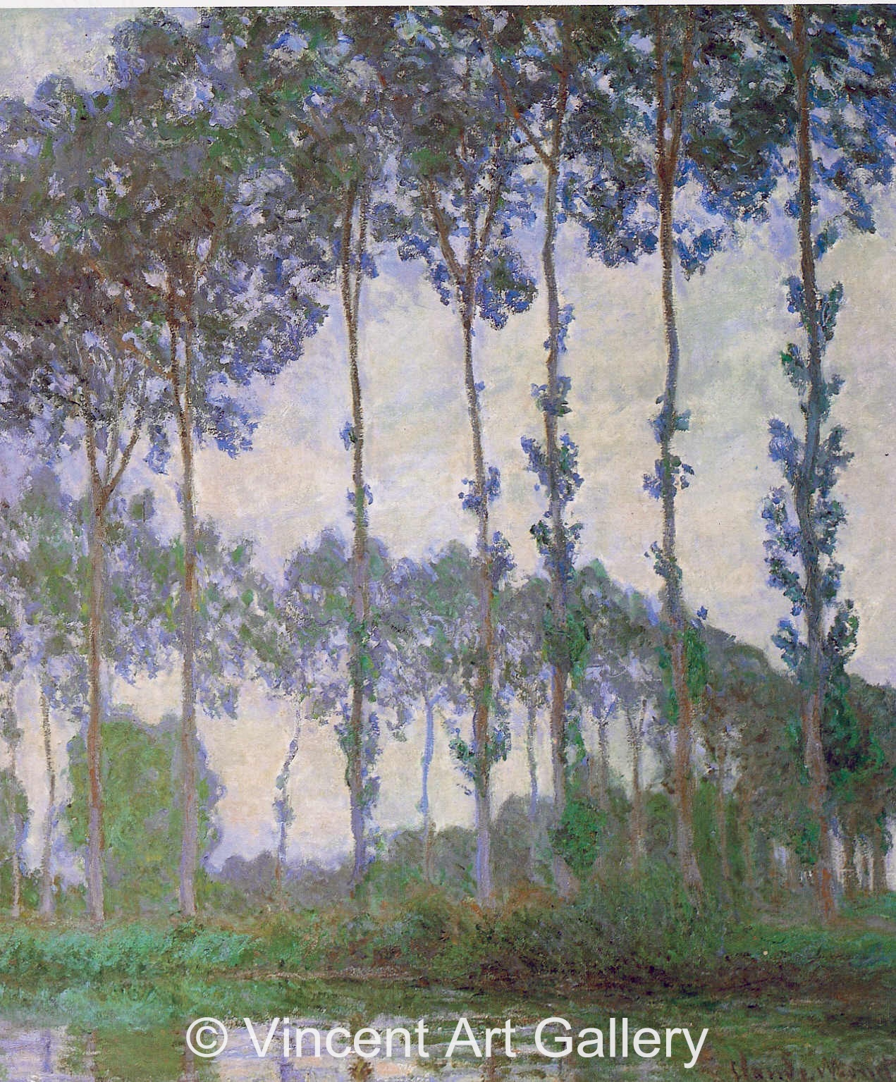 A2794, MONET, Poplars on the Banks of the River Epte, Overcast Weather